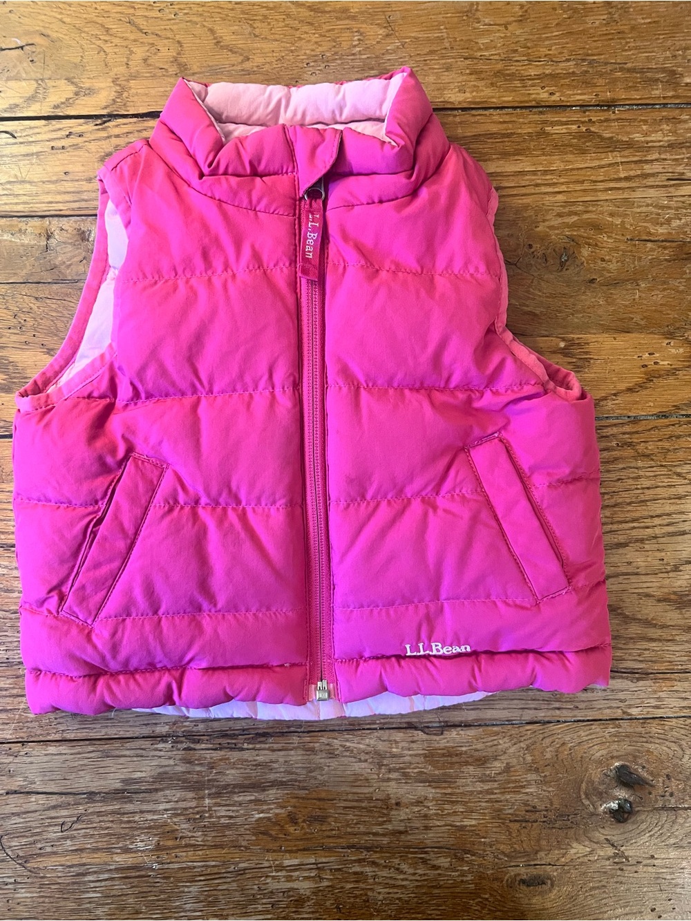 L.L. Bean Toddler’s Pink Reversible Quilted Puffer Vest